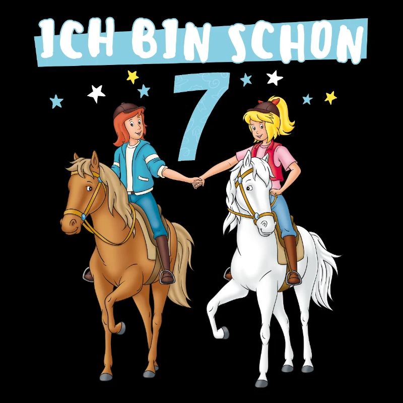Bibi & Tina Geburtsagsdesign Ich Bin Schon Sieben