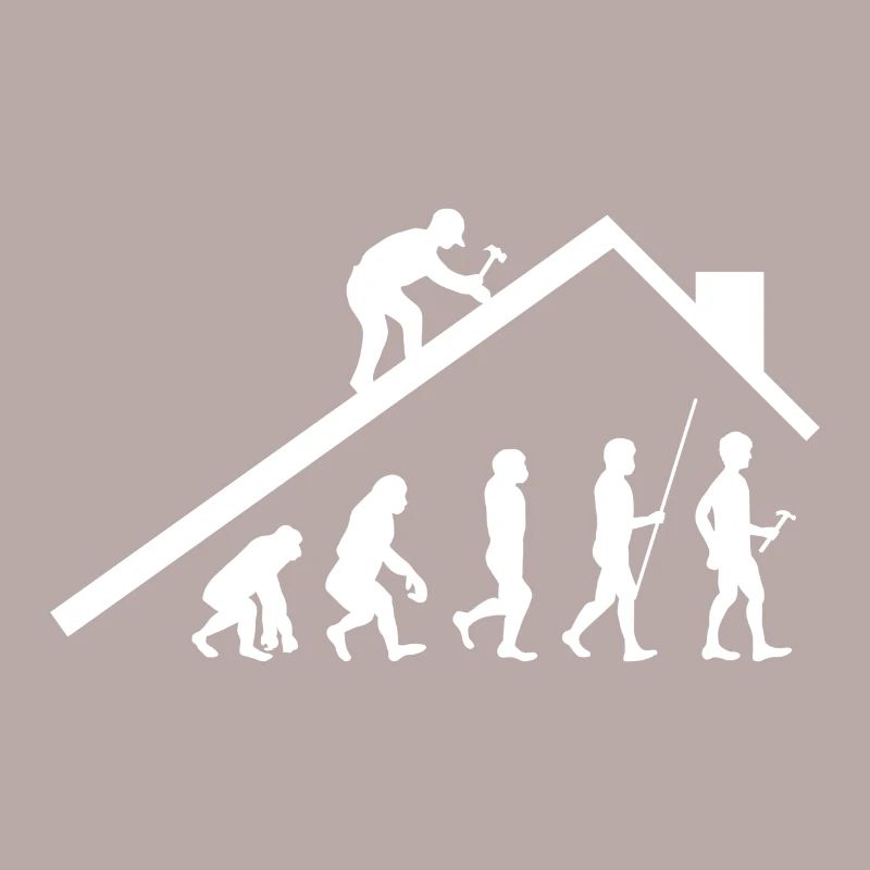 Evolution Art Zimmerer Dachdecker Geschenk