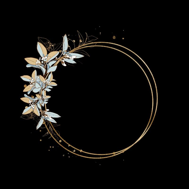 Eucalyptus Blue Gold Circle customizable