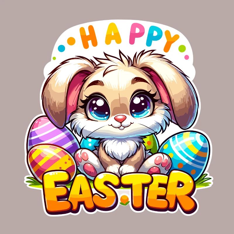 Happy Easter - Easter Bunny Illustration
