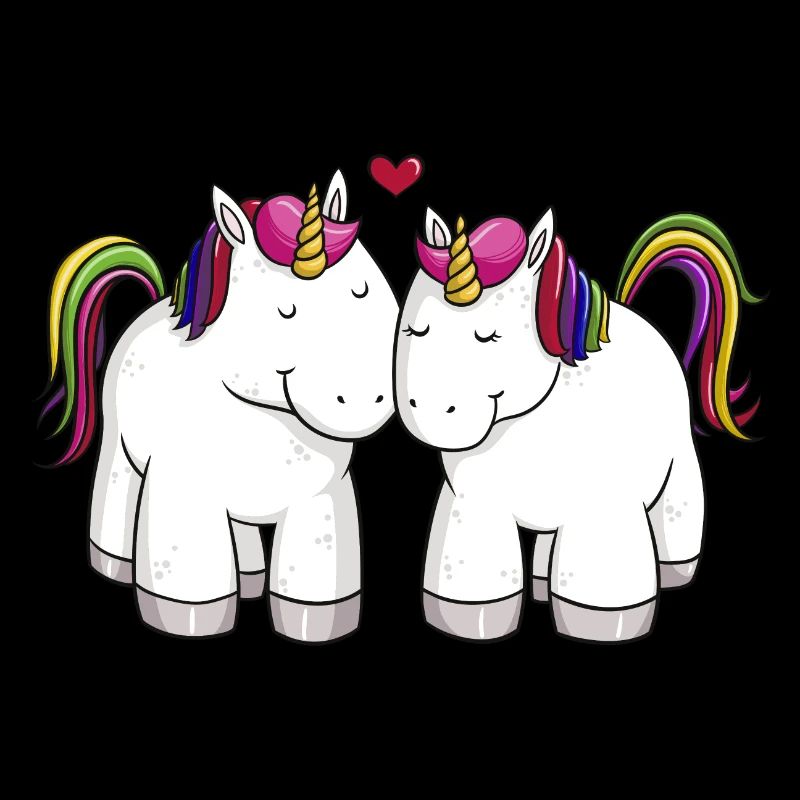 Liebende Comic Einhörner Regenbogen