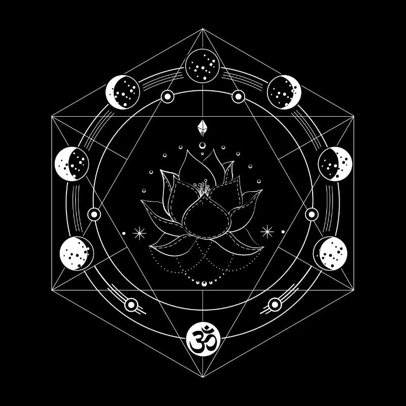 Yoga des phases de lune fleur de lotus noir