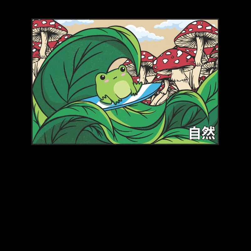 Cottagecore Aesthetic grenouille surfeur Champignon Kawaii