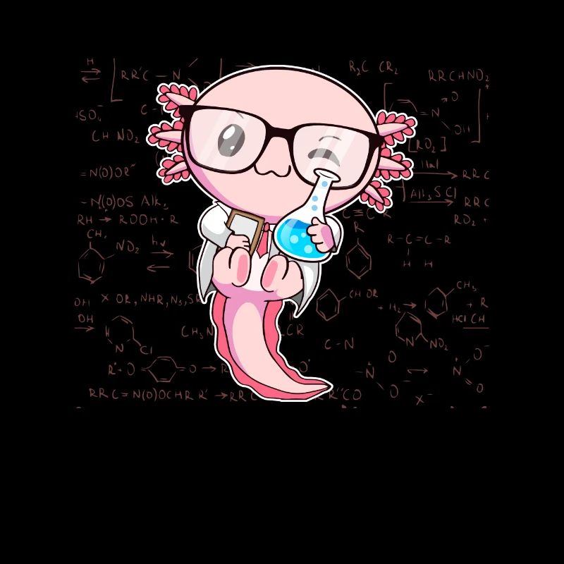 Kawaii Axolotl Science Funny Physics Chemistry G