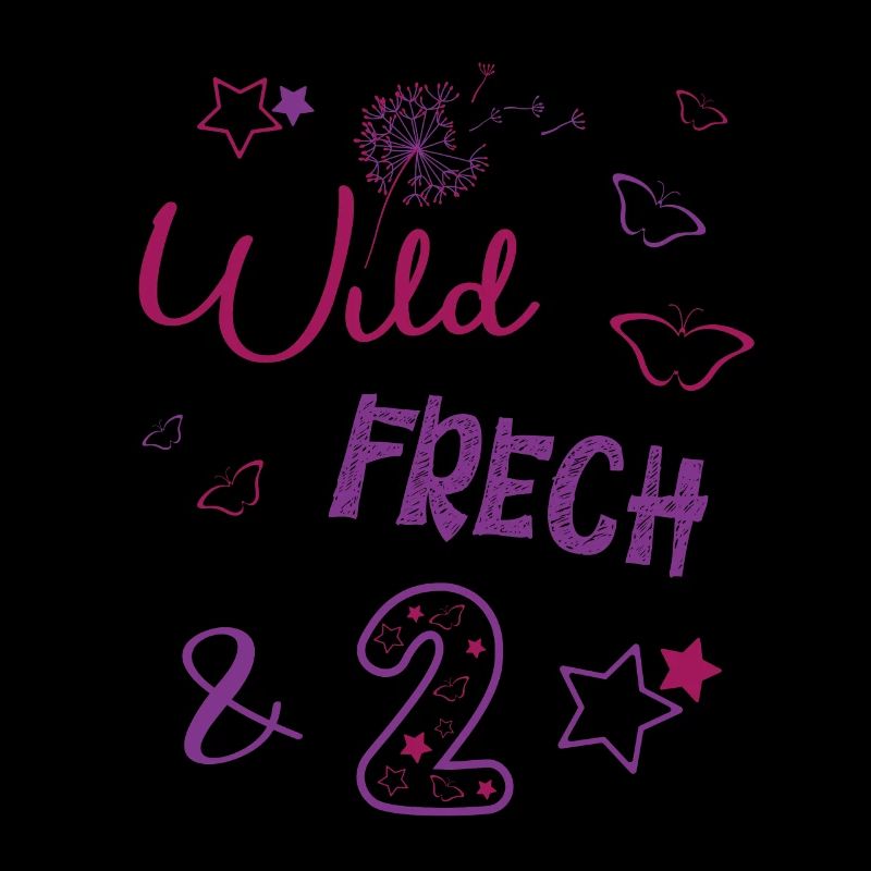 Wild frech und 2 -Schmetterling und Sterne Mädchen