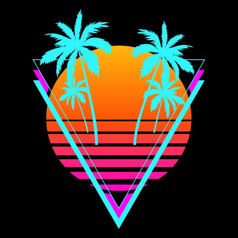 Vaporwave Aesthetic Retro Sunset Palm