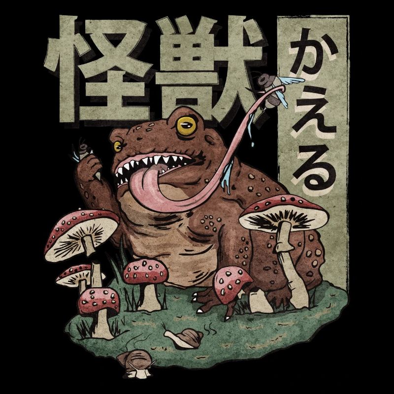 Cottagecore Aesthetic Kaiju Frog Mushrooms Geschen