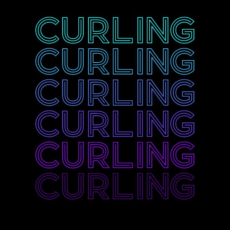Joueur de curling stone rétro