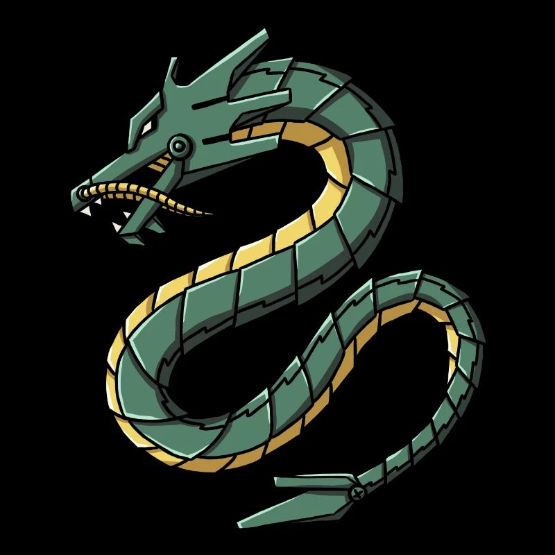 Cyborg Japanischer Drache Cyber Punk Cyber Ästheti