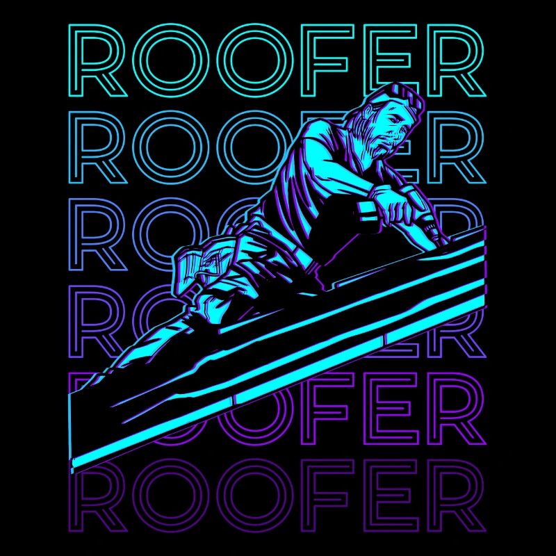 Roofer Roof construction Retro