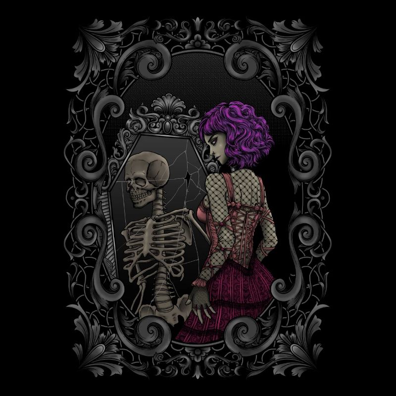 Skelett Spiegelbild - innerlich tot - Gothic