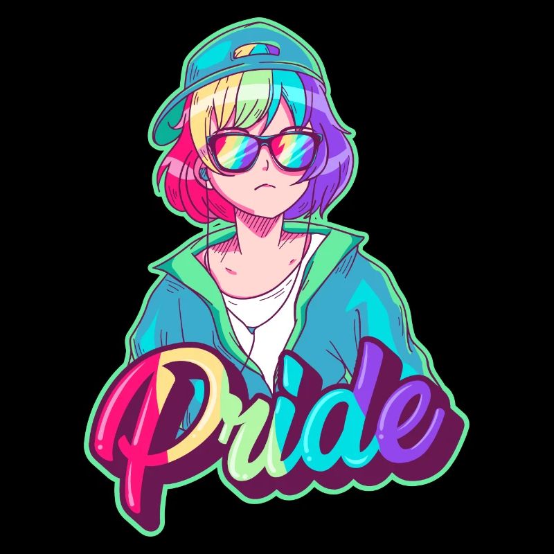 Homosexuell Stolz Anime Mädchen Hip Hop Regenbogen