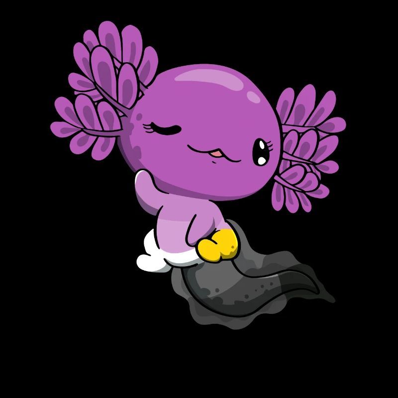 Monosexual Pride Kawaii Axolotl Monosexual Fl