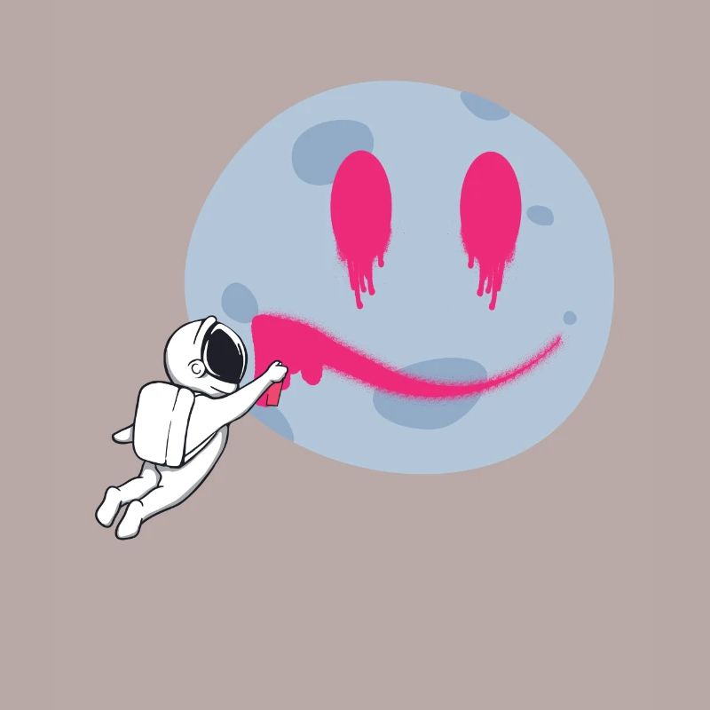 Moon Astronaut Graffiti Space