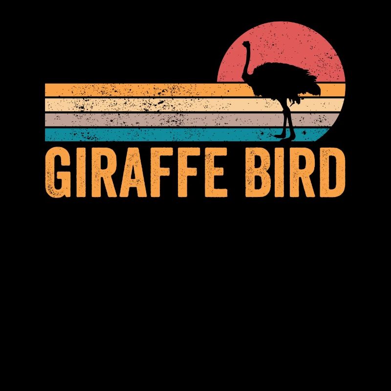 Funny Ostrich Giraffe Bird Retro
