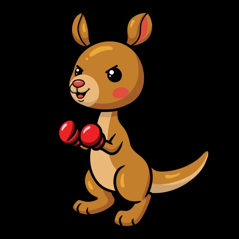 Cute Kangaroo Boxing Kangaroos