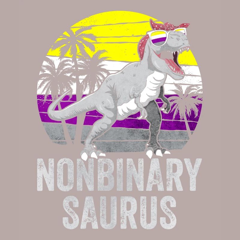 Non Binary Pride Flag Dinosaur Trex LGBTQ