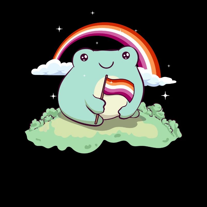 Lesbian Pride Flag Mignon Grenouille subtile LGBTQ