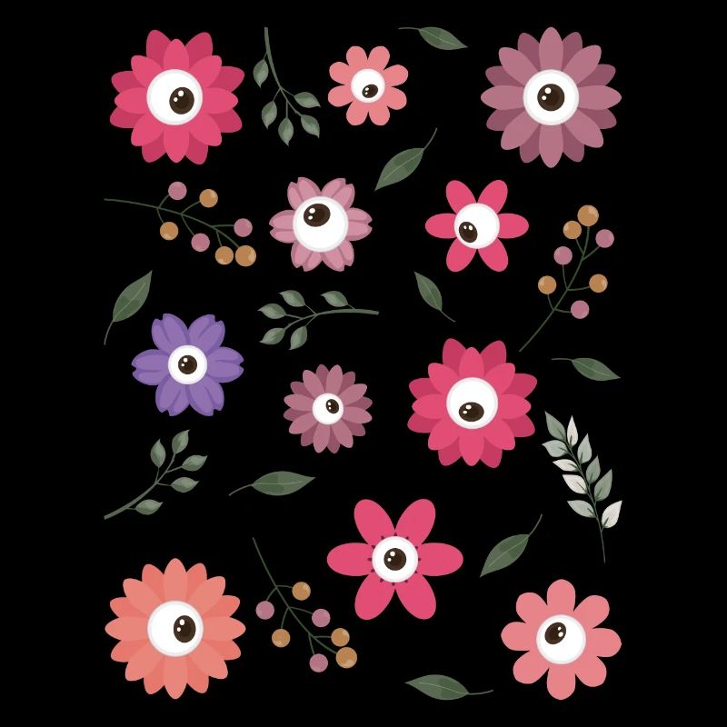 Weirdcore Aesthetic Floral Eyes Pattern