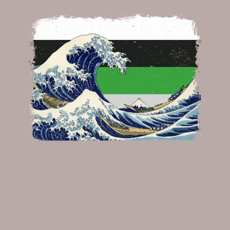 Demiromantic Pride Flag Great Wave off Kanaga