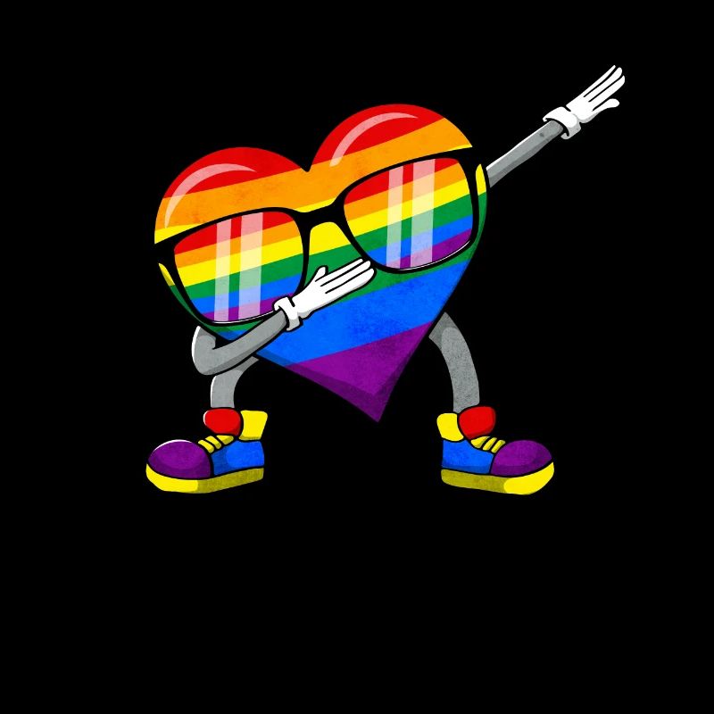 Gay Pride Rainbow Flag Polka Dot Heart Su