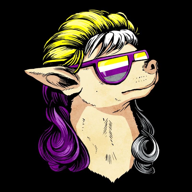 Non Binary Pride Flag Mullet Chihuahua Dog Su