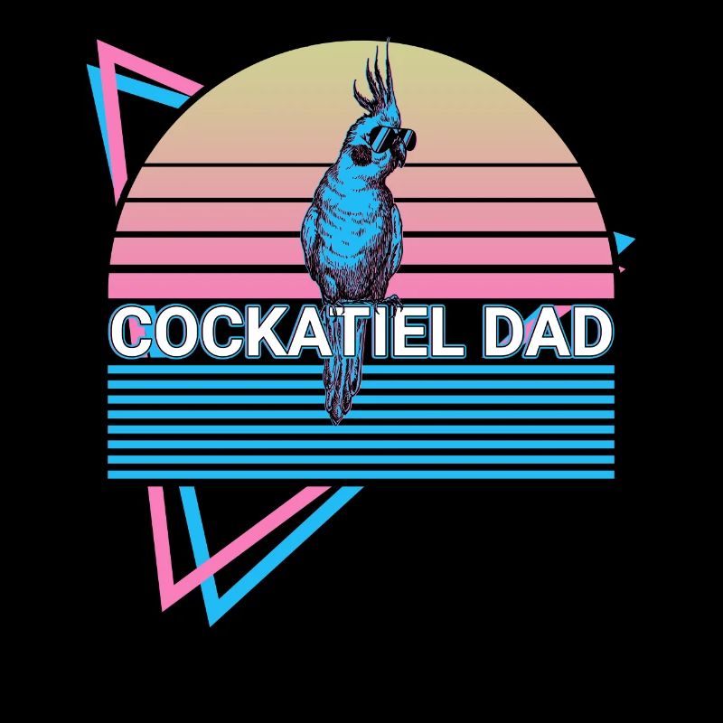 Cockatiel Papa Parrot Retro