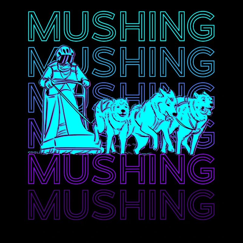 Mushing Schlittenhundeschlittenfahrt Retro