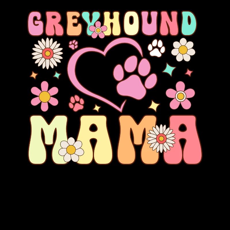 Greyhound Mama Groovy Hundeliebhaber Hundemutter