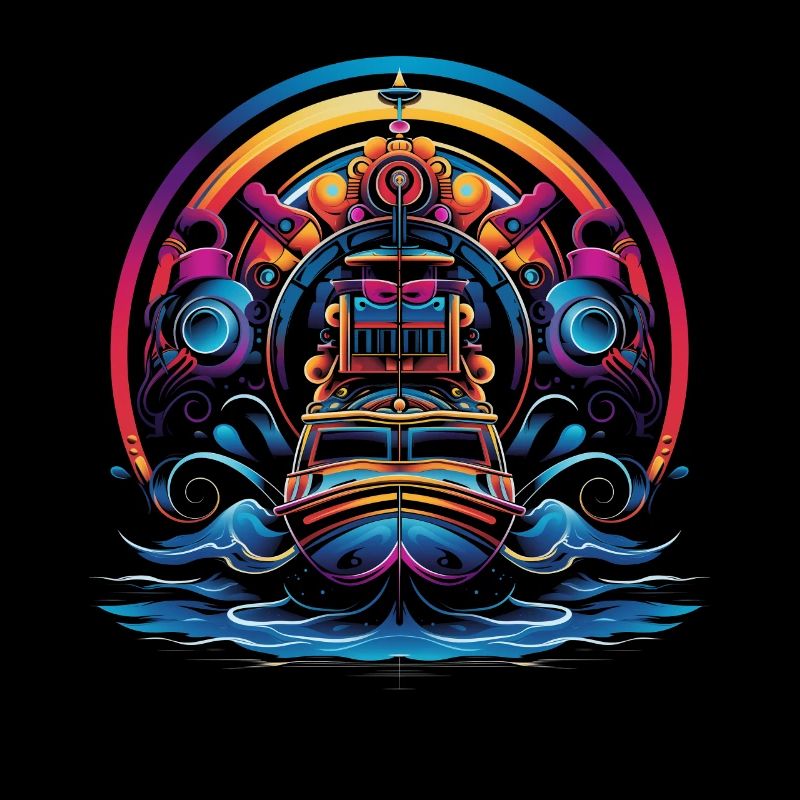 Luftbootkapitän Luftbootfahren Pop Art