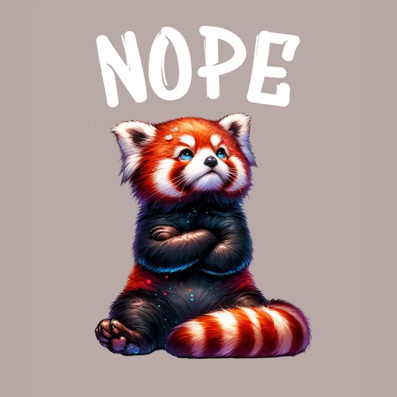 Red Panda Funny Saying Nope Fire Fox