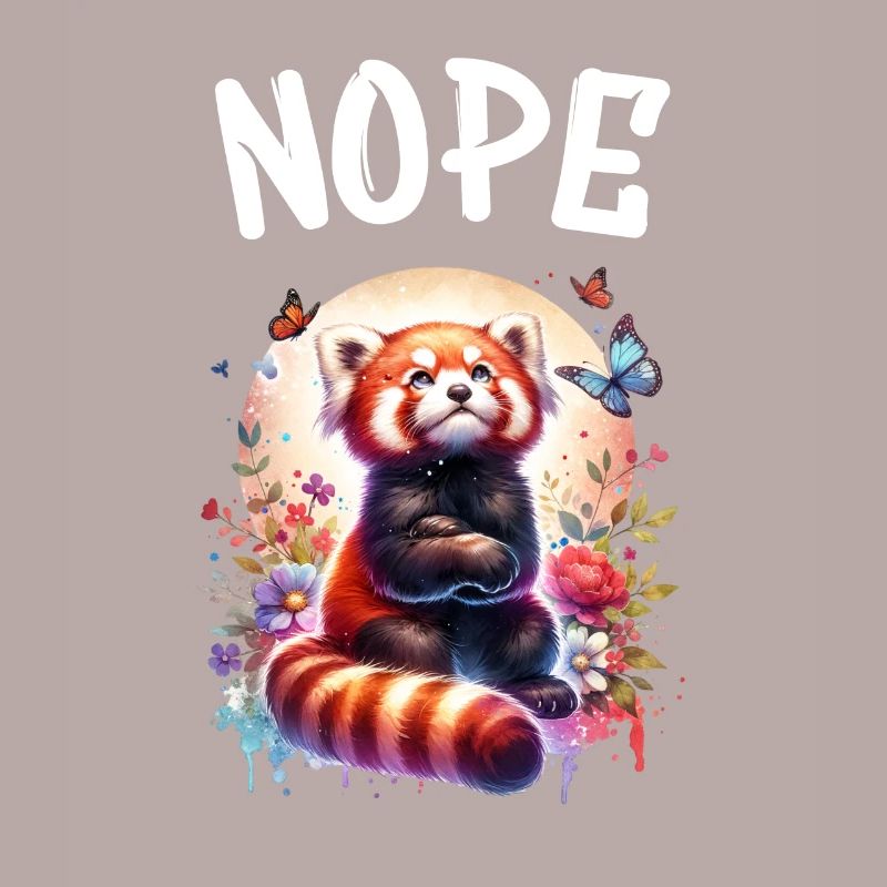 Red Panda Funny Saying Nope Fire Fox