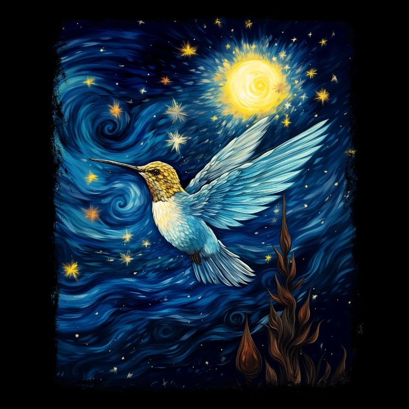 Kolibri Sternennacht Gemälde