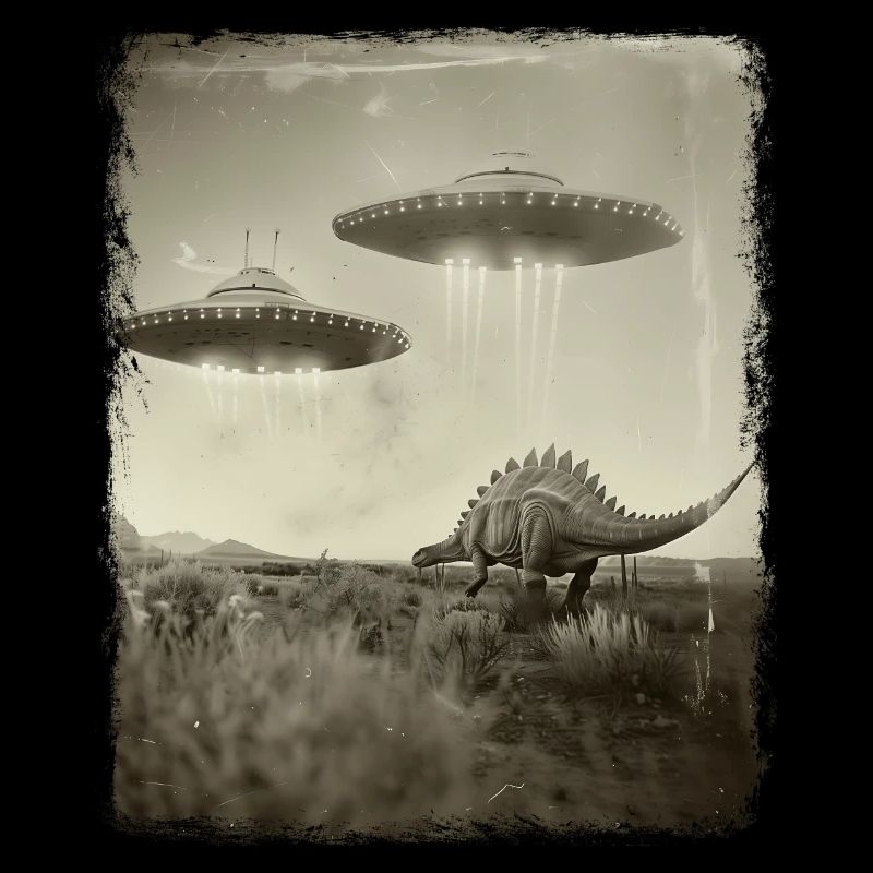 Stegosaurus Dinosaurier UFO Alien Außerirdischer S