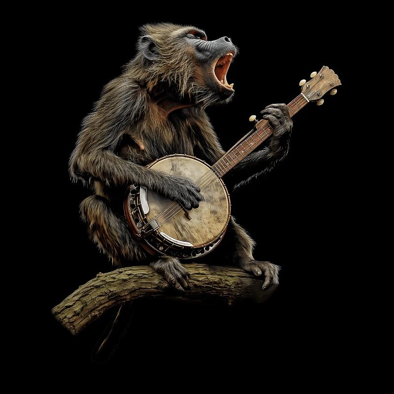 Baboon Monkey Bluegrass Banjo Player
