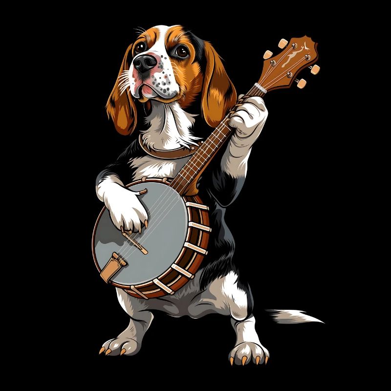 Beagle Dog Joueur de banjo bluegrass