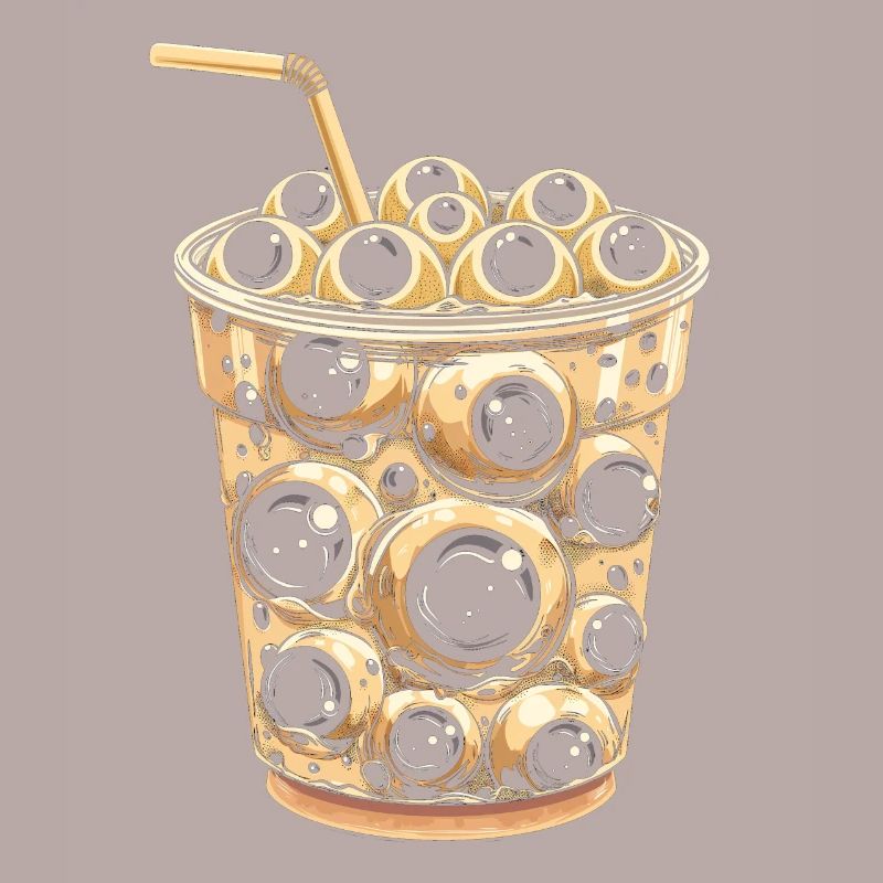 Oeil esthétique bizarre Boba Tea Milktea Bubbl