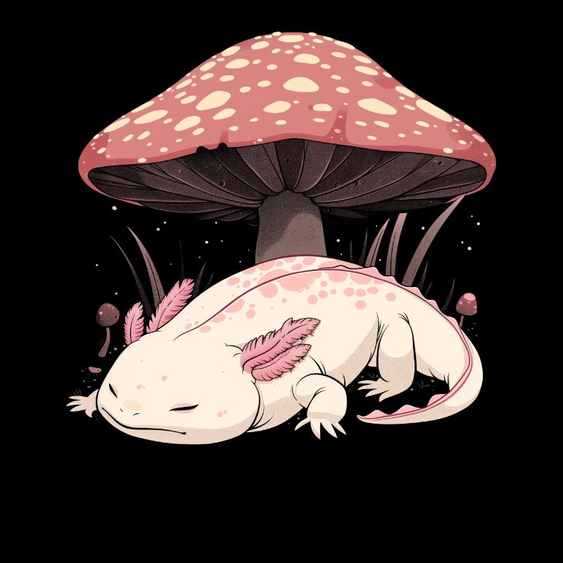 Cottagecore Esthétique Couchage Axolotl Rose Champignon W