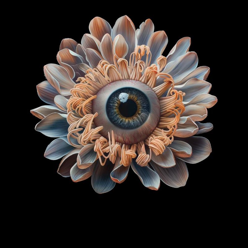 Esthétique Weirdcore Fleur Globe oculaire humain