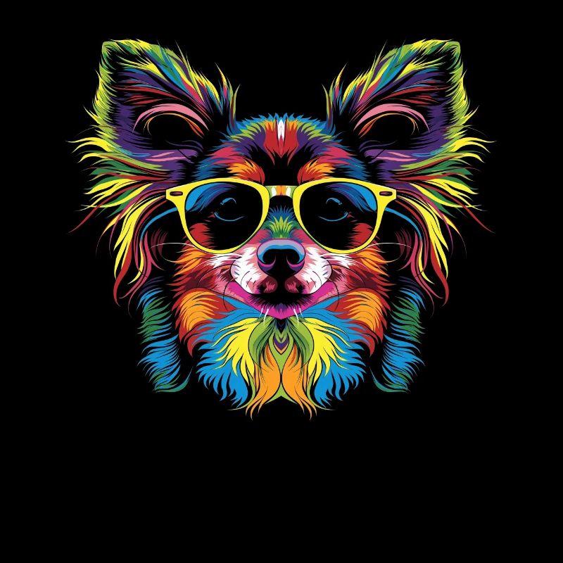 Papillon Dog Sunglasses Popart