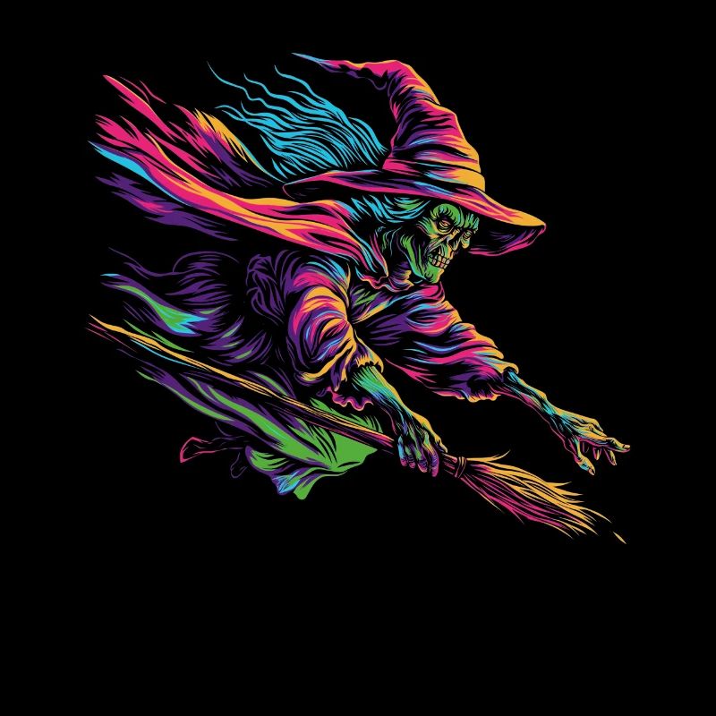 Balai de sorcière Halloween Spooky Popart