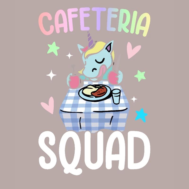 Cafétéria Escouade Cafétéria Équipage Déjeuner Dame Graphique