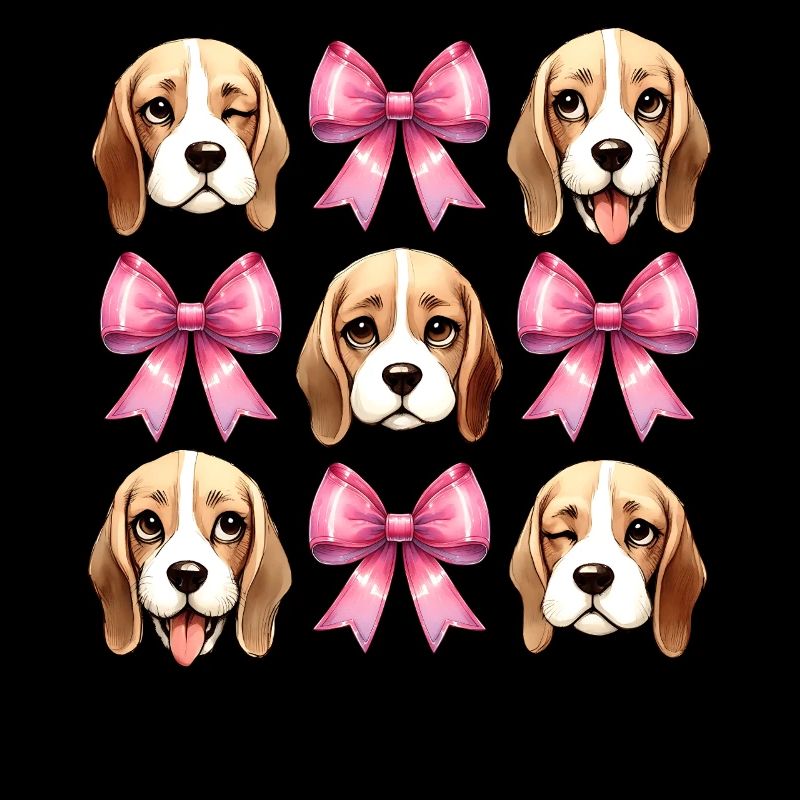 Coquette noeud Beagle Chien Maman Ruban Rose