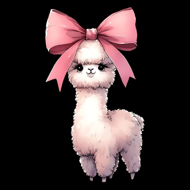 Coquette Bow Alpaca Llama Pink Bow Mom