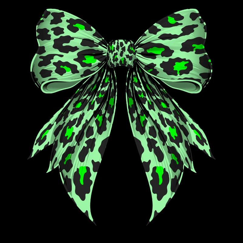 Coquette Bow Guépard Imprimé Animal Vert Anis