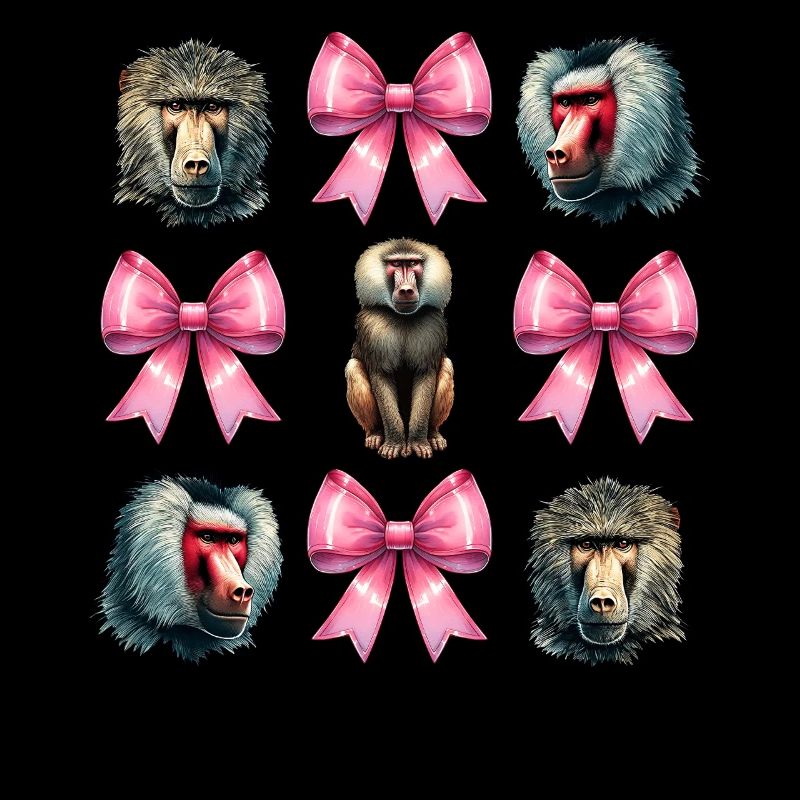 Coquette Schleife Pavian Affe Mama Muttertag rosa
