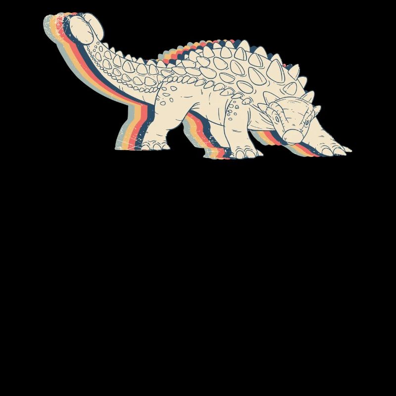 Ankylosaurus Dinosaurier Retro Line Art