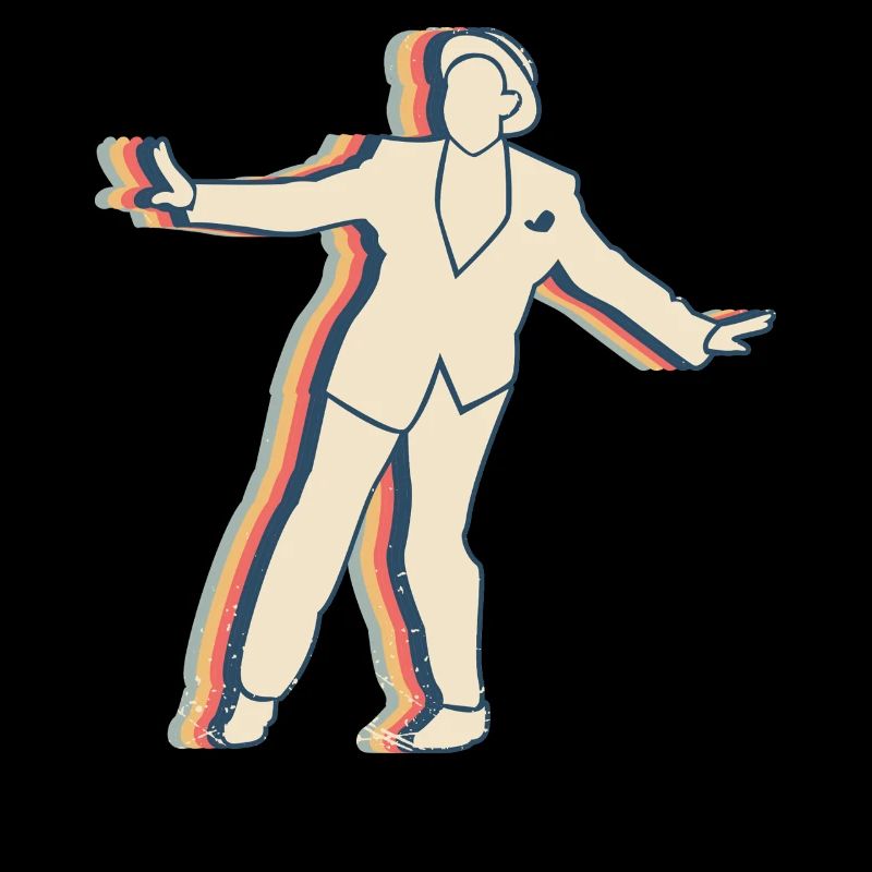 Claquettes Danse Swing Danseur Rétro Line Art