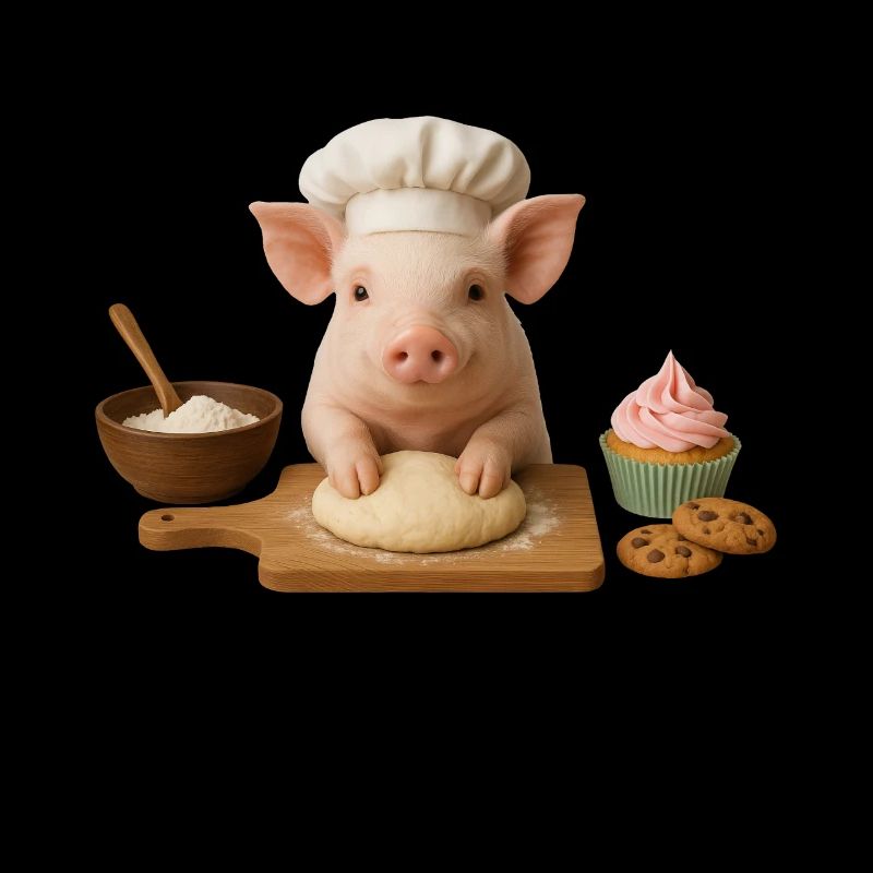 Pig Baking Cake Bread