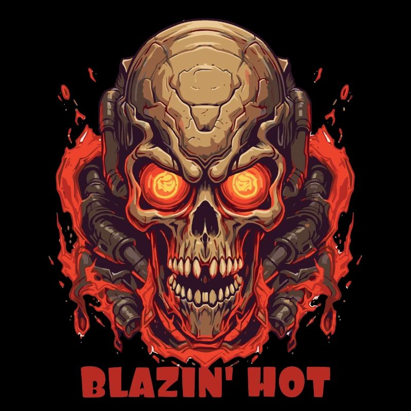 Flaming Hot Fire Skull Skull